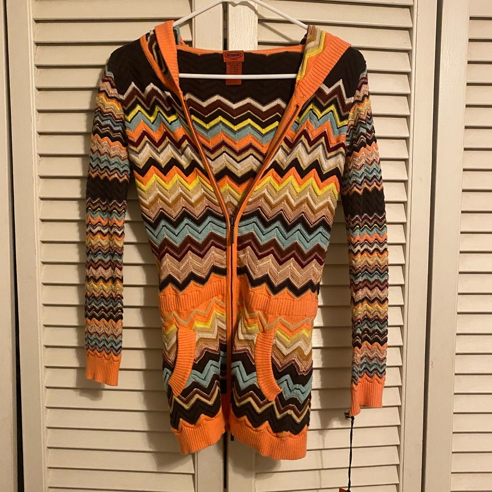Missoni X Target Multicolor Chevron Hooded Cardigan